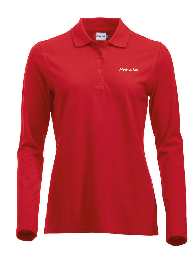 Poloshirt Langarm Marion Rot