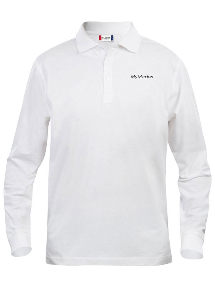 Poloshirt Langarm Lincoln Weiss