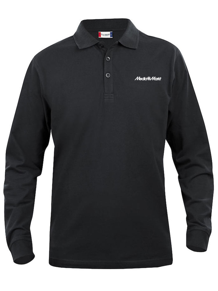 Polo shirt long sleeve Lincoln Black