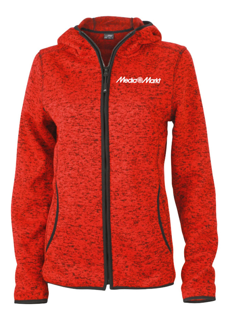 Damen Knitted Fleece Hoodie Rot