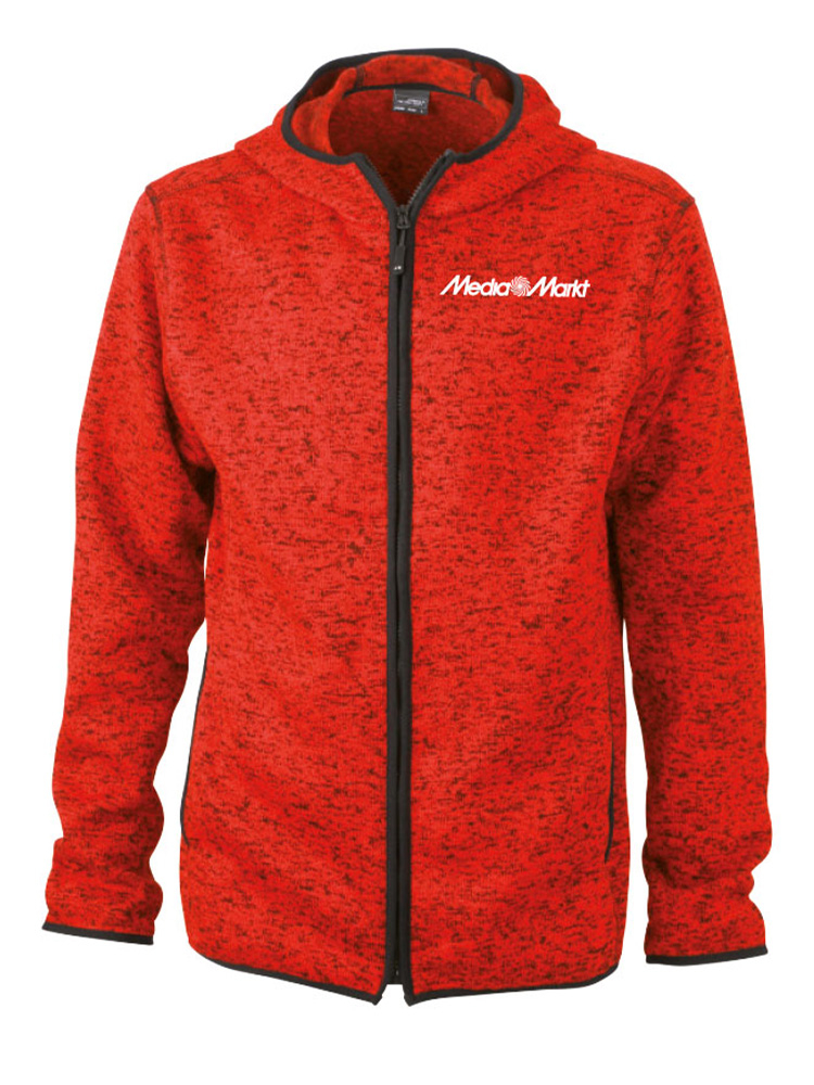 Herren Knitted Fleece Hoodie Rot