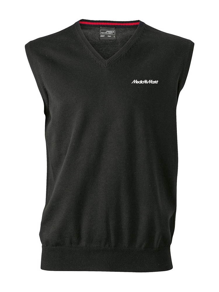 Herren V-Neck Pullunder Schwarz