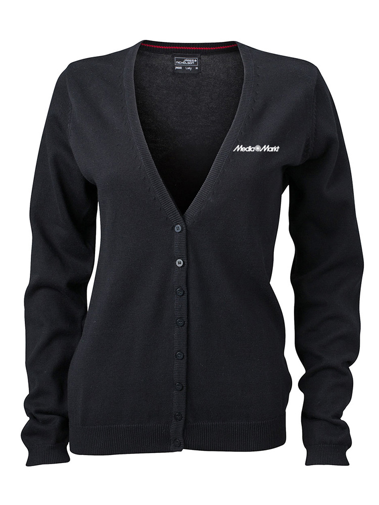 Damen V-Neck Cardigan Schwarz