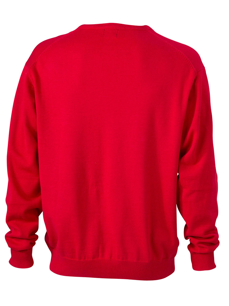 Herren V-Neck Cardigan Rot