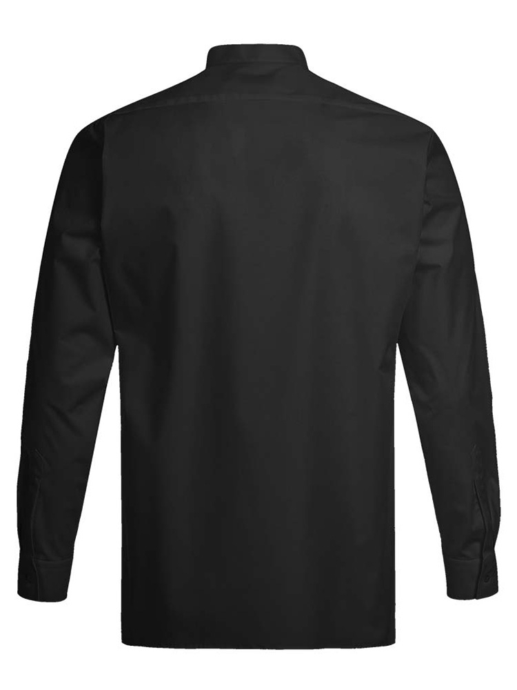 Hemd Stehkragen Schwarz