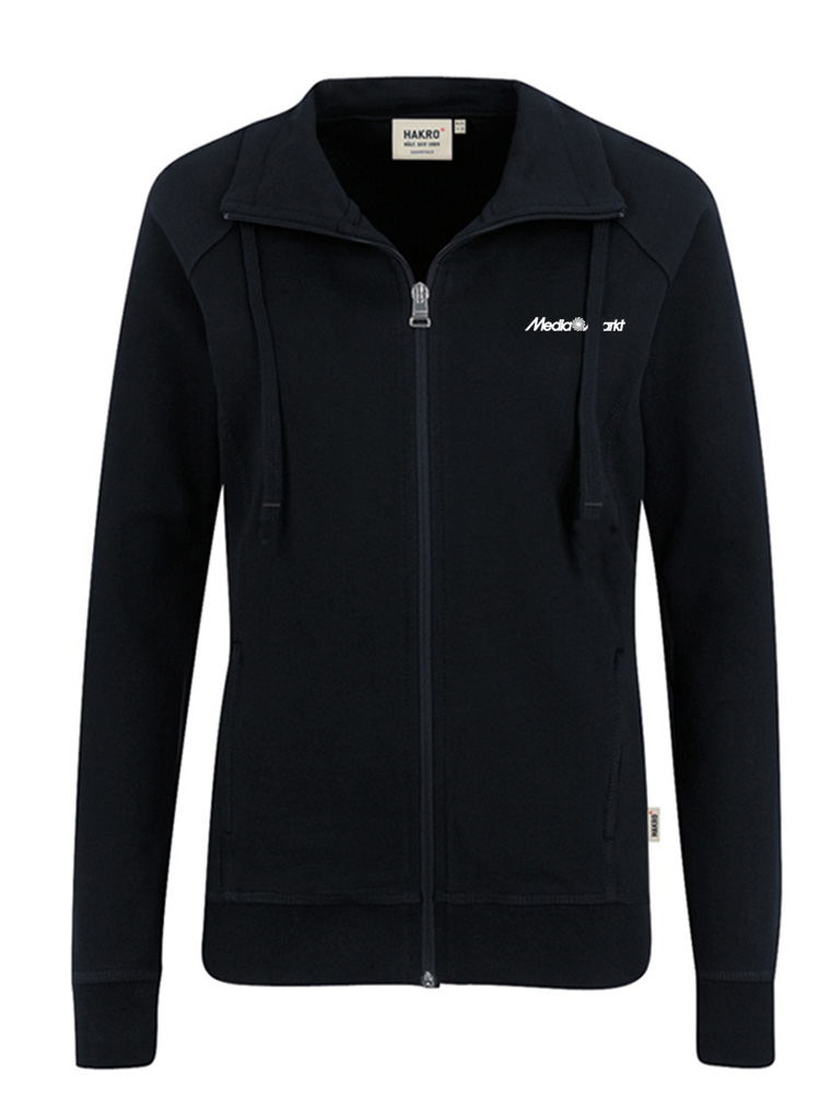 Damen College Sweatjacke Schwarz