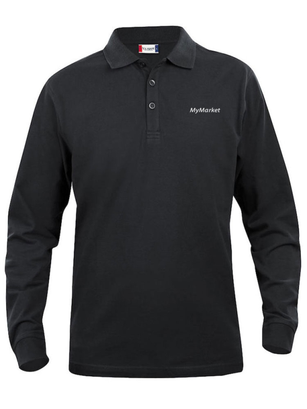 Poloshirt Langarm Lincoln Schwarz