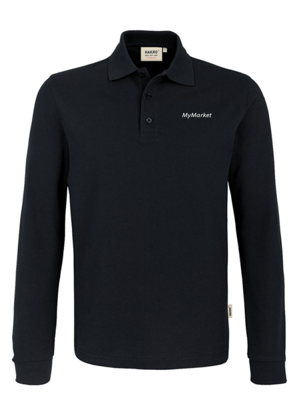 Poloshirt Freddie Langarm Schwarz